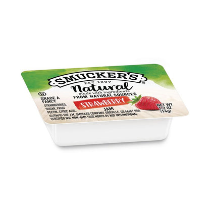 Smuckers 1/2 Ounce Natural Jam, Strawberry, 0.5 oz Container, 200/Carton