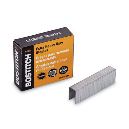 Heavy-Duty Premium Staples, 0.88" Leg, 0.5" Crown, Steel, 1,000/Box