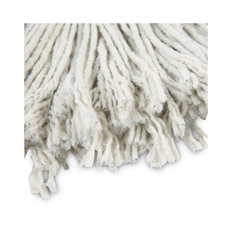 Cut-End Wet Mop Head, Cotton, #24, White 12/Carton