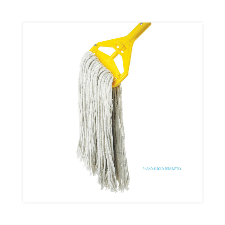 Cut-End Wet Mop Head, Cotton, #24, White 12/Carton