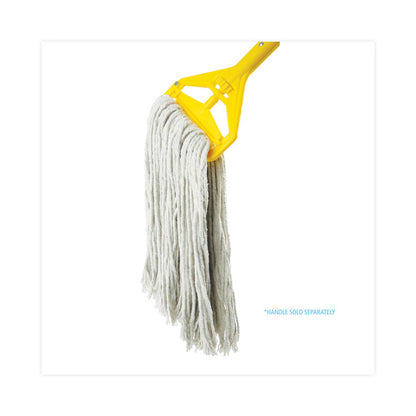Cut-End Wet Mop Head, Cotton, #24, White 12/Carton