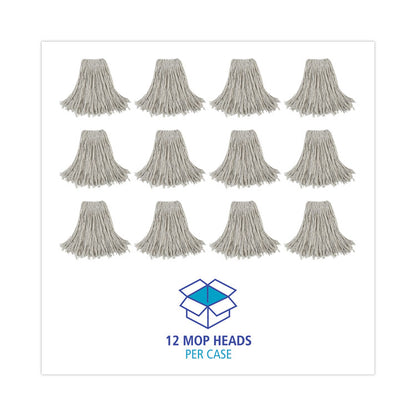 Cut-End Wet Mop Head, Cotton, #24, White 12/Carton