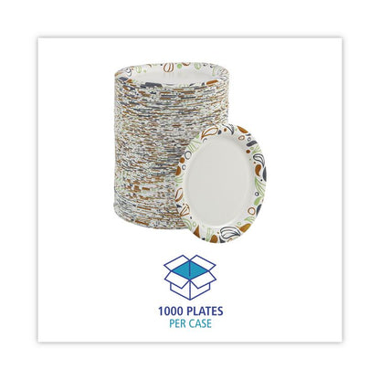 Deerfield Printed Paper Plates, 6" dia, Coated/Soak Proof, White/Yellow/Green/Purple, 250/Pack, 4 Packs/Carton