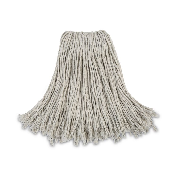 Cut-End Wet Mop Head, Cotton, #24, White 12/Carton