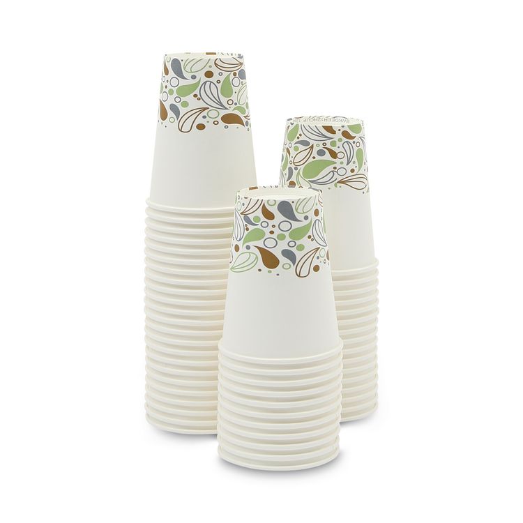 Deerfield Printed Paper Hot Cups, 12 oz, 50/Sleeve, 20 Sleeves/Carton