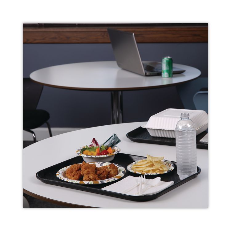 Deerfield Printed Paper Plates, 9" dia, Coated/Soak Proof, White/Yellow/Green/Purple, 125/Pack, 8 Packs/Carton