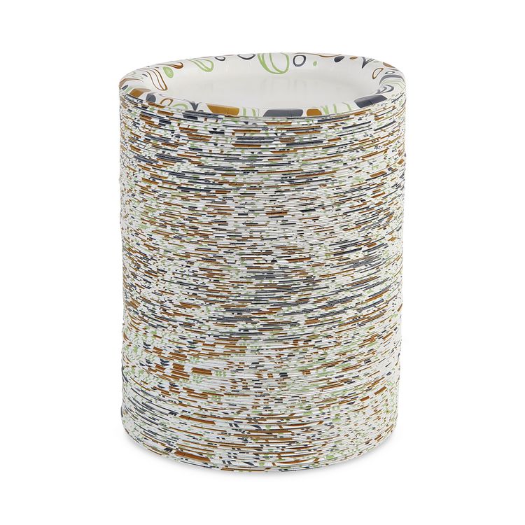 Deerfield Printed Paper Plates, 6" dia, Coated/Soak Proof, White/Yellow/Green/Purple, 250/Pack, 4 Packs/Carton