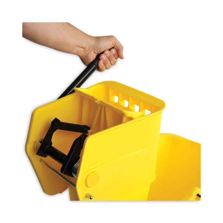Pro-Pac Side-Squeeze Wringer/Bucket Combo, 35 qt, Yellow/Silver
