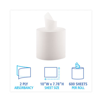 Boardwalk Center-Pull Roll Towels, 2-ply, 600 sheets/roll, 60 cartons/pallet