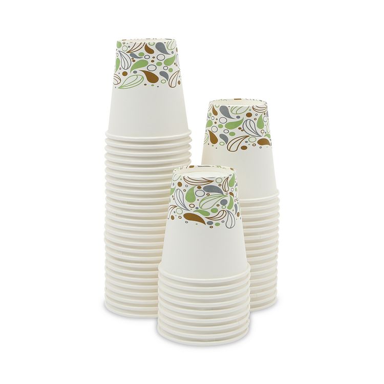 Deerfield Printed Paper Hot Cups, 10 oz, 50/Sleeve, 20 Sleeves/Carton