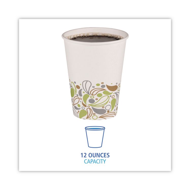 Deerfield Printed Paper Hot Cups, 12 oz, 50/Sleeve, 20 Sleeves/Carton