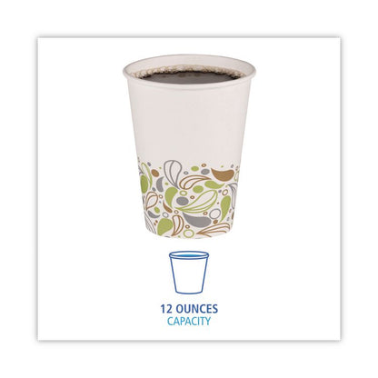Deerfield Printed Paper Hot Cups, 12 oz, 50/Sleeve, 20 Sleeves/Carton