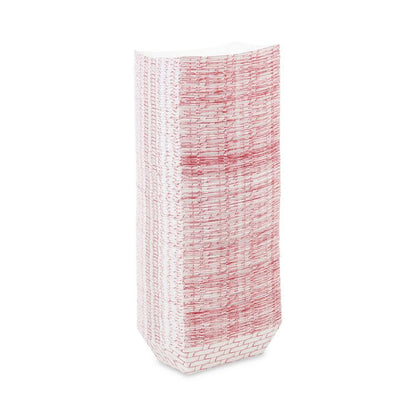 Paper Food Baskets, 1 lb Capacity, Red/White, 1,000/Carton