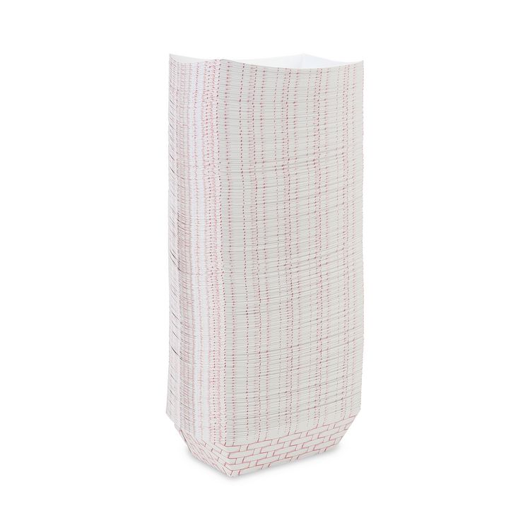 Paper Food Baskets, 3 lb Capacity, Red/White, 500/Carton