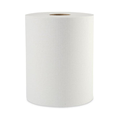 Hardwound Paper Towels, 1-Ply, 8" x 600 ft, White, 2" Core, 12 Rolls/Carton