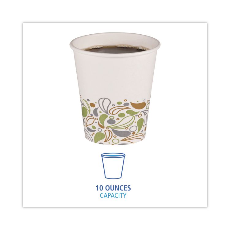 Deerfield Printed Paper Hot Cups, 10 oz, 50/Sleeve, 20 Sleeves/Carton