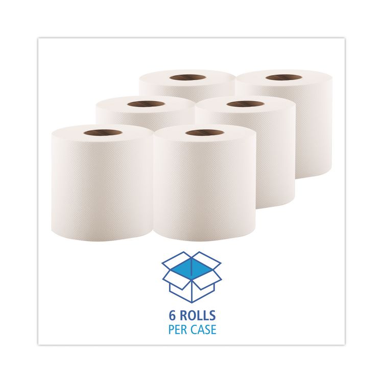 Center-Pull Hand Towels, 2-Ply, Perforated, 7.5 x 9, White, 600/Roll, 6 Rolls/Carton