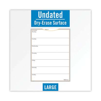 WallMates Self-Adhesive Dry Erase Weekly Planning Surfaces, 18 x 24, White/Gray/Orange Sheets, Undated