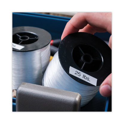 TC Tape Cartridges for P-Touch Labelers, 0.5" x 25.2 ft, Black on White, 2/Pack