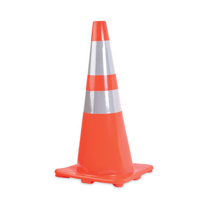 Traffic Cone, 14 x 14 x 28, Orange/Silver