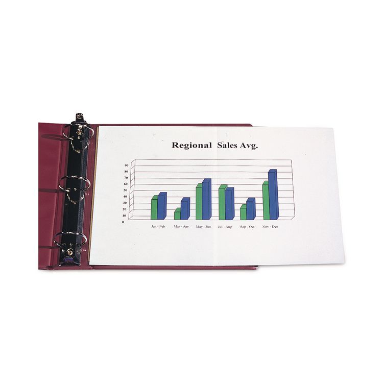Panoramic Fold-Out Sheet Protectors, Heavy-Duty, Side: 3-Hole Punched, (2) 8.5 x 11 and (1) 11 x 17 Inserts, Clear, 25/Box