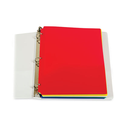 Two-Pocket Heavyweight Poly Portfolio Folder with Three-Hole Punch, Accommodates 11 x 8.5 Sheets, Assorted Colors, 10/Pack