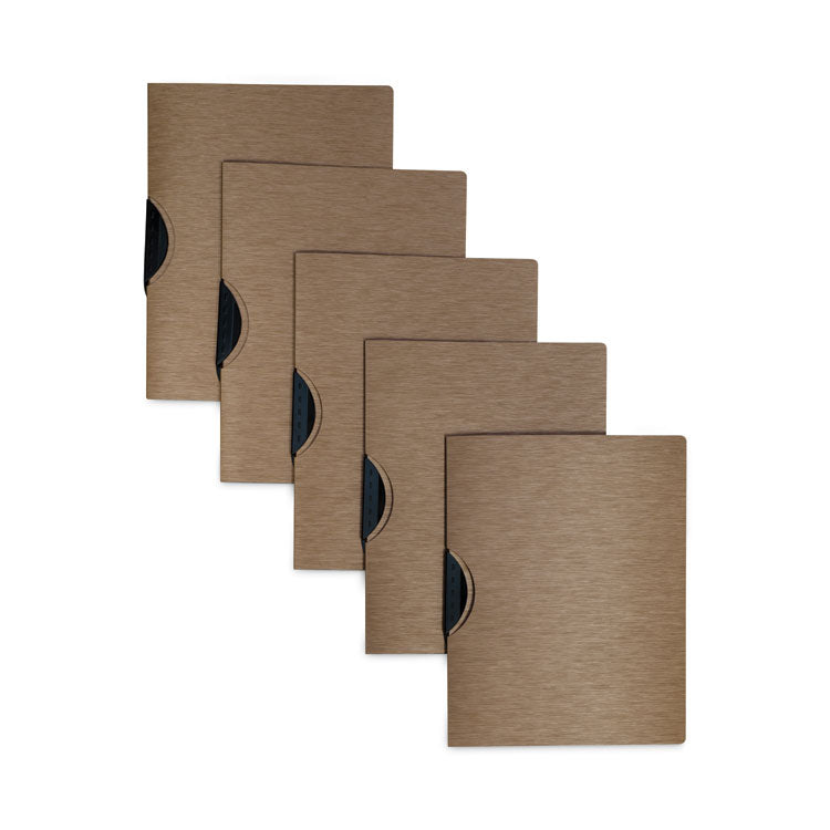 Modern Metallic Executive Style Report Cover, Swing Clip,  8.5 x 11, Bronze/Bronze, 5/Pack
