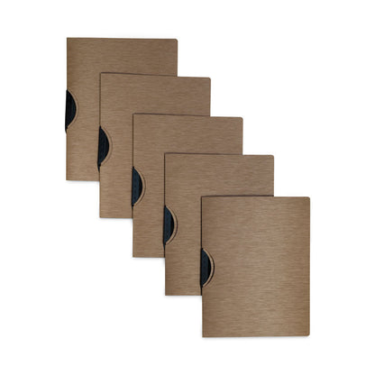 Modern Metallic Executive Style Report Cover, Swing Clip,  8.5 x 11, Bronze/Bronze, 5/Pack