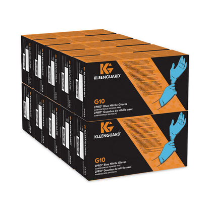 G10 2PRO Nitrile Gloves, Powder-Free, X-Large, 6 mil Thick, 9.5" Long, Blue, 90/Box