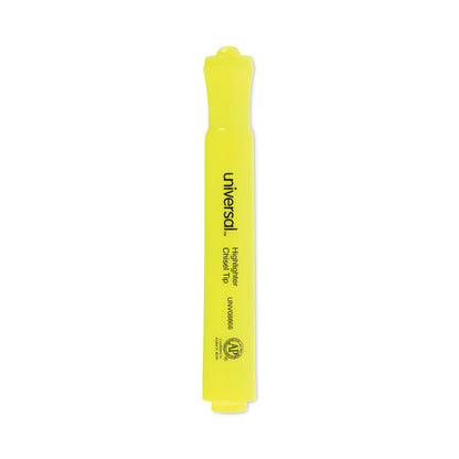 Desk Highlighter Value Pack, Fluorescent Yellow Ink, Chisel Tip, Yellow Barrel, 36/Pack