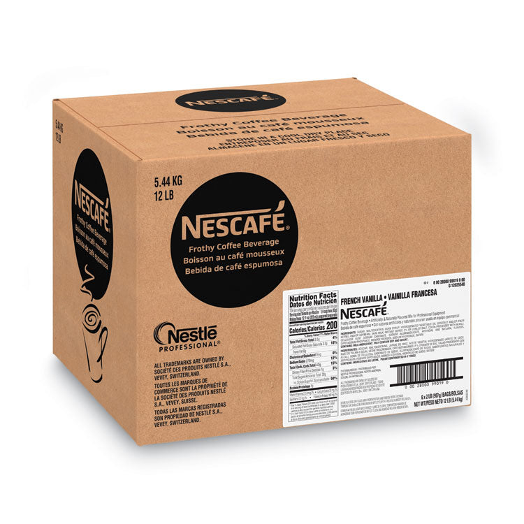 Frothy Coffee Beverage, French Vanilla, 2 lb Bag, 6/Carton