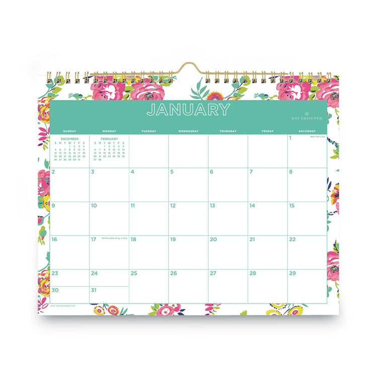 Day Designer Peyton Wall Calendar, Floral Artwork, 11 x 8.75, White/Multicolor Sheets, 12-Month (Jan to Dec): 2026