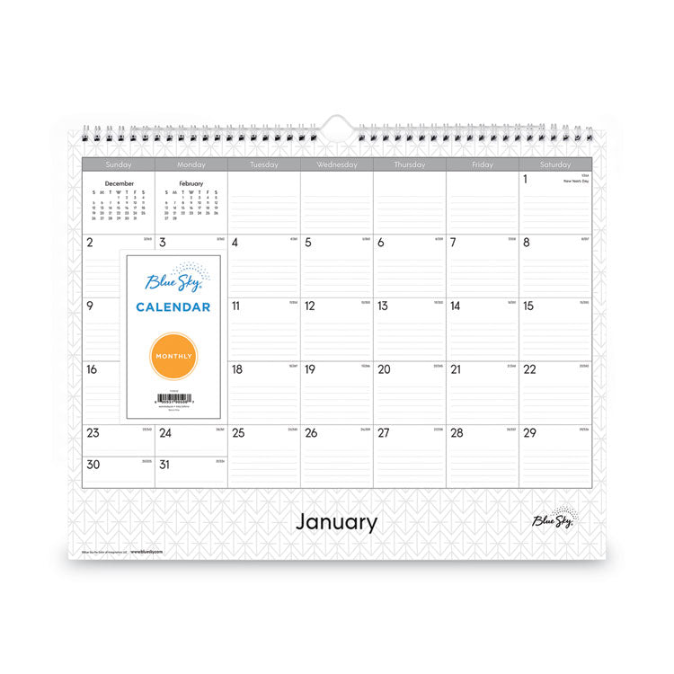 Enterprise Wall Calendar, Geometric Artwork, 15 x 12, White/Gray Sheets, 12-Month (Jan to Dec): 2026