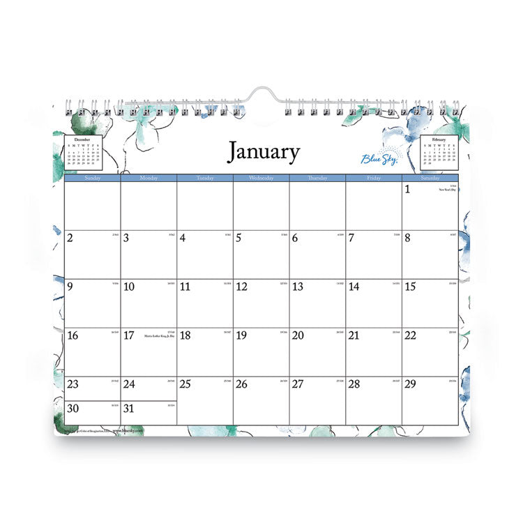 Lindley Wall Calendar, Floral Artwork, 11 x 8.75, White/Multicolor Sheets, 12-Month (Jan to Dec): 2026