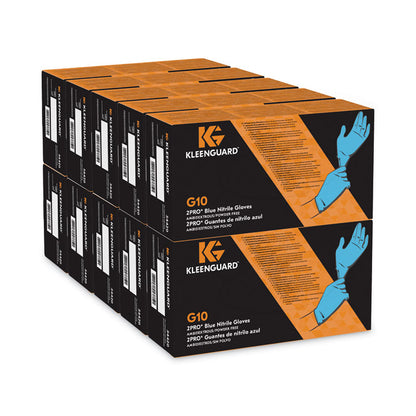 G10 2PRO Nitrile Gloves, Powder-Free, X-Small, 6 mil Thick, 9.5" Long, Blue, 100/Box, 10 Boxes/Carton
