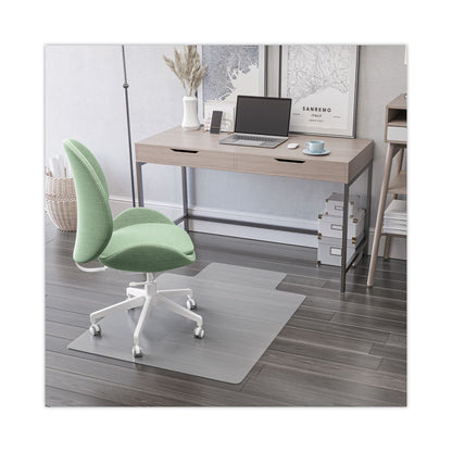 EconoMat Non-Studded All Day Use Chair Mat for Hard Floors, Rectangular with Lip, 46" x 60", Clear, Ships Flat