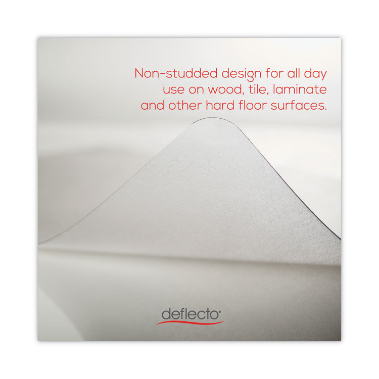 EconoMat Non-Studded All Day Use Chair Mat for Hard Floors, Rectangular with Lip, 46" x 60", Clear, Ships Flat