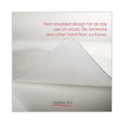EconoMat Non-Studded All Day Use Chair Mat for Hard Floors, Rectangular with Lip, 46" x 60", Clear, Ships Flat