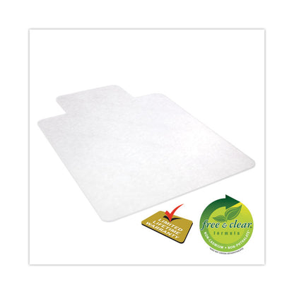 EconoMat Non-Studded All Day Use Chair Mat for Hard Floors, Rectangular with Lip, 46" x 60", Clear, Ships Flat