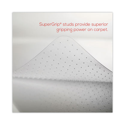SuperMat Frequent Use Chair Mat for Medium Pile Carpeted Floors, Rectangular with Wide Lip, 46" x 60", Clear, Ships Flat