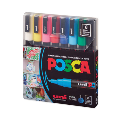 Water-Based Paint Markers, Fine Bullet Tip, Assorted Colors, 8/Pack