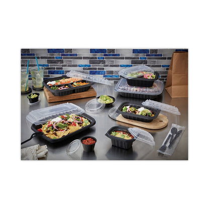 EarthChoice Entree2Go Takeout Container, 12 oz, 5.7 x 4.3 x 2.6, Black, Plastic, 600/Carton