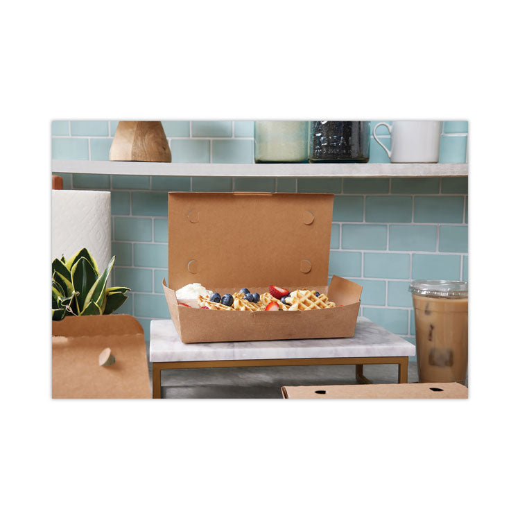 EarthChoice Tamper Evident OneBox Paper Box, 9.7 x 5.6 x 2, Brown, 100/Carton