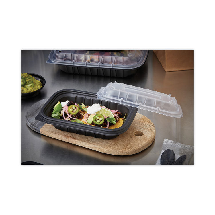 EarthChoice Entree2Go Takeout Container, 24 oz, 8.7 x 5.8 x 2, Black, Plastic, 300/Carton