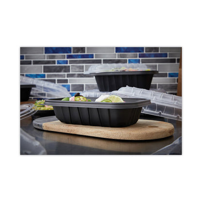 EarthChoice Entree2Go Takeout Container, 24 oz, 8.7 x 5.8 x 2, Black, Plastic, 300/Carton