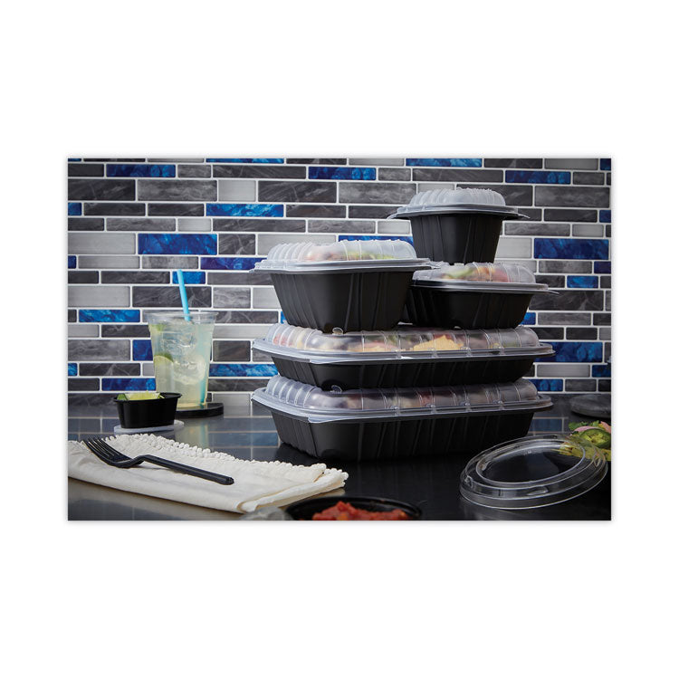 EarthChoice Entree2Go Takeout Container, 12 oz, 5.7 x 4.3 x 2.6, Black, Plastic, 600/Carton