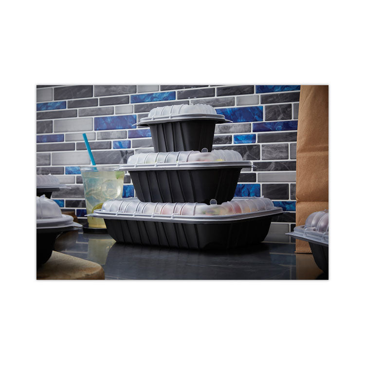 EarthChoice Entree2Go Takeout Container, 48 oz, 11.8 x 8.8 x 1.61, Black, Plastic, 200/Carton