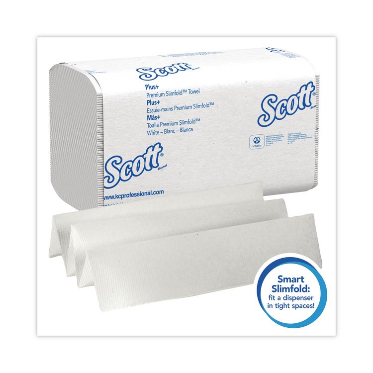 Slimfold Towels, 1-Ply, 7.5 x 11.6, White, 90/Pack, 24 Packs/Carton