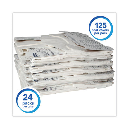 Personal Seats Sanitary Toilet Seat Covers, 15 x 18, White, 125/Pack, 24 Packs/Carton