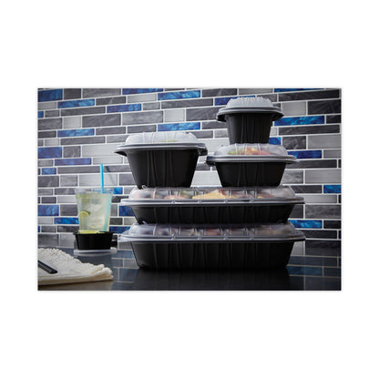 EarthChoice Entree2Go Takeout Container, 64 oz, 11.8 x 8.8 x 2.1, Black, Plastic, 200/Carton